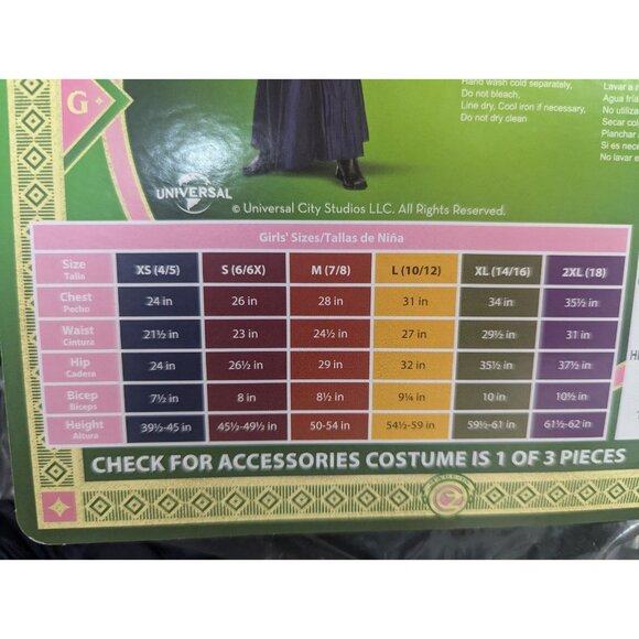 NWT Disguise Wicked Deluxe Elphaba Halloween Costume Girls Size Small 6/6X - Picture 4 of 4